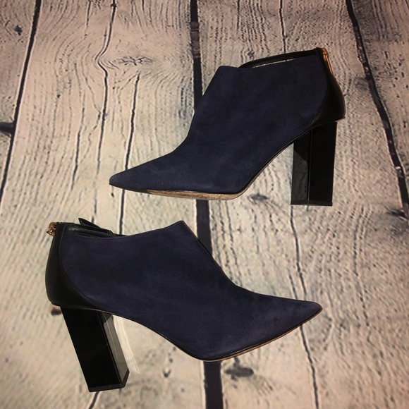 Jimmy Choo Vaunt Suède Bootie in Ink/Black - Picture 2 of 12